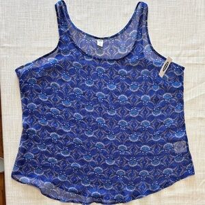 Old Navy Blue Floral Tank Top NWT